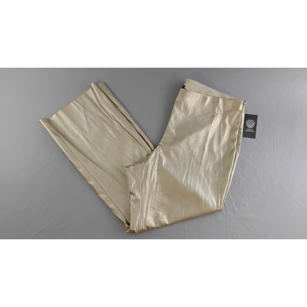 Vince Camuto Shimmering Gold Straight Leg Faux leather Pants